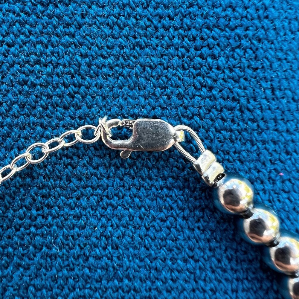Sterling Silver & Spiny Oyster Beaded Necklace New - Picture 6 of 13